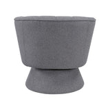 1pc Modern Swivel Accent Chair Dark Gray Boucle Upholstery Solid Wood Foam Seat Cushion Unique Style B011P308016