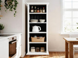 5-Tier Duplex Bookcase MDF Painted Item Display Rack 20*12.99*70.87in White Cabinet with Black Inner 01046997