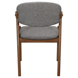 Dark Walnut and Grey Dining Chair B062P153712