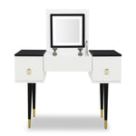 ZUN 43.3" Modern Vanity Table Set with Flip-top Mirror and LED Light, Dressing Table with Customizable WF305842AAA