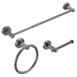 ZUN Bathroom Hardware Set, Thicken Space Aluminum 3 PCS Towel bar Set- Gun Grey 16-27 Inches Adjustable 10204461