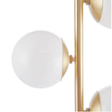 ZUN 3-Globe Light Floor Lamp with Marble Base B03599272