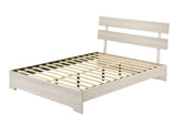 1pc Rustic Queen Platform Bed Slat Headboard Low-profile Bed Frame White Wash Finish Contemporary B011P331880
