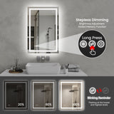 24"*36"LED Bathroom Mirror,Front-Lit and Back-Lit, Stepless Dimmable, 3 Colors CRI90, Brightness T3177P320623
