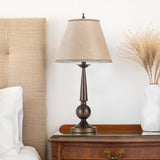 Bronze and Beige Table Lamps with Cone Shade B062P145609