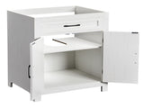 Washed white particleboard with melamine veneer, barn double door with U-shaped internal shelves, 51683906