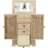 4-Tier Wooden Jewelry Box with Mirror 55405779