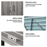 Garbage Bin Shed Stores 2 Trash Cans Metal Outdoor Bin Shed for Garbage Storage,Stainless Galvanized W540133888