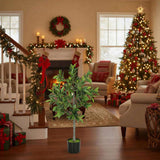 Artificial Tree Christmas Potted Fake Plant Natural Green Tree for Holiday Living Room Office Home 98112458