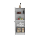 Kitchen Pantry 47" H, One Door Cabinet, Four Interior Shelves, White B097133245