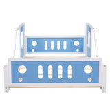 Full Size Classic Car-Shaped Platform Bed with Wheels,Blue WF306743AAC