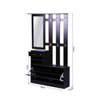 ZUN Three In One Combination Model Gate Cabinet with Shoe cabinet+Hang shelf+ Mirror,Black W2139P160501