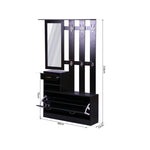 ZUN Three In One Combination Model Gate Cabinet with Shoe cabinet+Hang shelf+ Mirror,Black 70705651