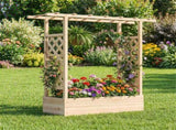 Fir Wood Raised Garden Bed with Side Trellis, 109.2235.56114.30 cm Planter Box with Drainage 69072812