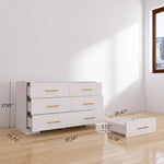 ZUN White color Large 6 drawers chest of drawer dressers table with golden handle 41481114