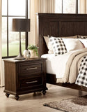 Solid Transitional Style Bedroom 1pc Nightstand of 2 Drawers Traditional Framing Driftwood Charcoal B011P208529