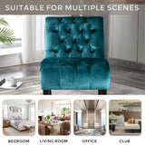 COOLMORE Modern Velvet Armless Accent Living Room Chair / Leisure Chair,Upholstered Fabric Button W39550125