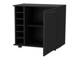 Black 6-Bottle Rack Bar Cart B062P175131