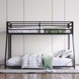 Metal Bunk Bed Twin Over Full Size with Removable Stairs, Heavy Duty Sturdy Frame for Teen & Adults, W1820P294093