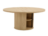 47.2-inch round wooden-style dining table with double-layer storage design and Roman column shape 48313639