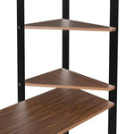 ZUN Twin Metal Loft Bed with 2 Shelves and one Desk ,BLACK 39732904