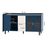 Modern Kitchen Pantry Cabinet , 55" Coffee Bar Cabinet with 2 Drawers, 2 Open W409P171575