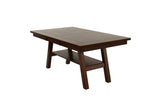 ZUN Dining Table Rectangle Dining Table w Shelve 1pc Table Only Rubber wood Dark Walnut Finish Dining B011P192196