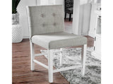 Set of 2 Fabric Counter Height Chair in Antique White and Light Gray B016P156453