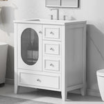 ZUN 30" Bathroom Vanity with Sink, Bathroom Vanity Cabinet with Three Drawers and Door, Solid Wood and N725P185816K