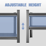 Adjustable Divider Shelf, Metal Bookcase, Office Vertical Storage Rack, Black, Assembly Required 42613494