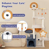 63-inch multi-stage cat tower, cat tree with scratchboard and toys 85068469