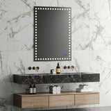 ZUN 48X36 Inch Led-Lit Bathroom Mirror, Wall Mounted Anti-Fog Memory Rectangular Vanity Mirror With W1820122120