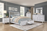 White and Gray Finish 1pc Bedroom Dresser of 7 Drawers Classic Design Wooden Furniture B011P245001