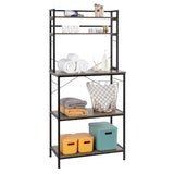 5-Tier Bakers Rack with 10 S-Shaped Hooks, Industrial Microwave Oven Stand, Free Standing 01971249