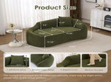 LY-048 Compression Curved Chaise Longue Chair Indoor, Modern Chenille Loveseat Couch with Deep Seat W2231P401728