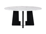 Round Dining Table for 4, 43-Inch Faux Marble Top, Mid-Century Modern Round Dining Table for Cafes, N752P245707K