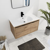 36 Inch Wall Mounted Bathroom Vanity With Gel Sink W99990145