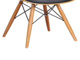 Saisce Mid-Century Dining Chair in Walnut Wood and Black Faux Leather B2736P511297