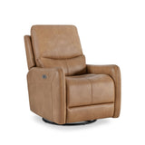 Dublin 30" Swivel Power Recliner Arm Chair Saddle Brown Faux Leather B2719P328580