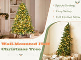 6FT Half Christmas Tree, 427 PVC Tips, 250 Warm White Lights with 8 Modes & Remote, US Plug 40446697