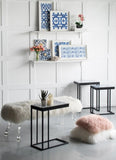 Set of 2 Blue and White Hanging Sculptures, Modern Wall Art Decor, 12.5" x 24.5" W2078130292
