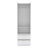 Armoire Wardrove 76" H, Hanging Rod, 2 Drawers, 1 Shelf, White B097P199752