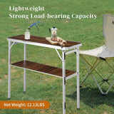 Portable Folding Bar Table with Shelf, Tradeshow Podium Table with Black Skirt and Carrying Bag, for 74020980