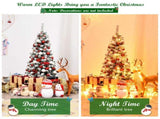 4.5ft Snow Flocked Pencil Christmas Tree - 242 Tips, 150 Warm LEDs, Premium PVC, Sturdy Metal Stand 68292207
