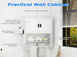 WallMounted Bathroom Storage Cabinet, Engineered Wood Wall Cabinet with Adjustable Shelf, Towel 11376310