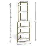 ZUN 6-Tier Corner Open Shelf Modern Bookcase Wood Rack Freestanding Shelving Unit,Plant Album Trinket W2167P207457