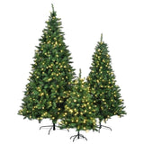 ZUN 8FT, 6FT, 4FT Pre-Lit Green Pine Artificial Christmas Tree, Set of 3 Hinged Xmas Trees with 820 N704P198464F