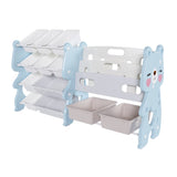 Kids Toy Storage Organizer, Toy Organizer with 2 Tier Bookshelf, Toy Storage with Shelf and 12 Toy W509P288472