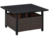 Outdoor Wicker Side Table with Patio Umbrella Hole, Black 75218505