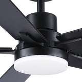 52" Black Lowe Profile Ceiling Fan with Light W1367P247069